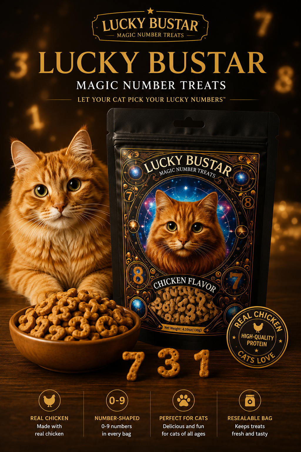 Luckybustar Magic Number Cat Treats