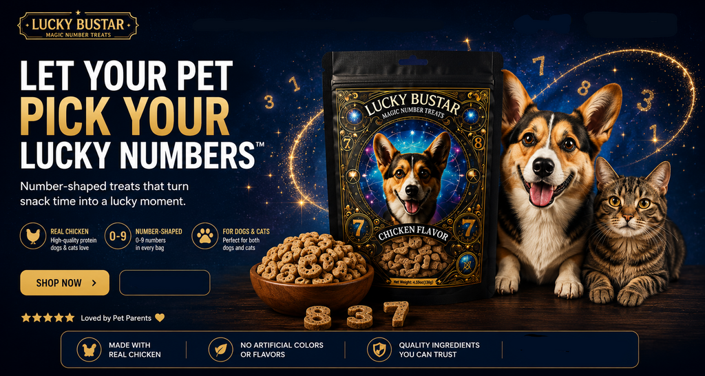 
Luckybustar transforms snack time into a playful moment between you and your pet. Every treat becomes part of a fun lucky-number experience that you can enjoy together.